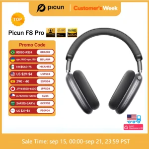 Picun F8 Pro ANC Wireless Headphones Head Tracking 3D Spatial Audio -52dB ANC HIFI Bluetooth Headset ENC HD Mic Low-Latency APP